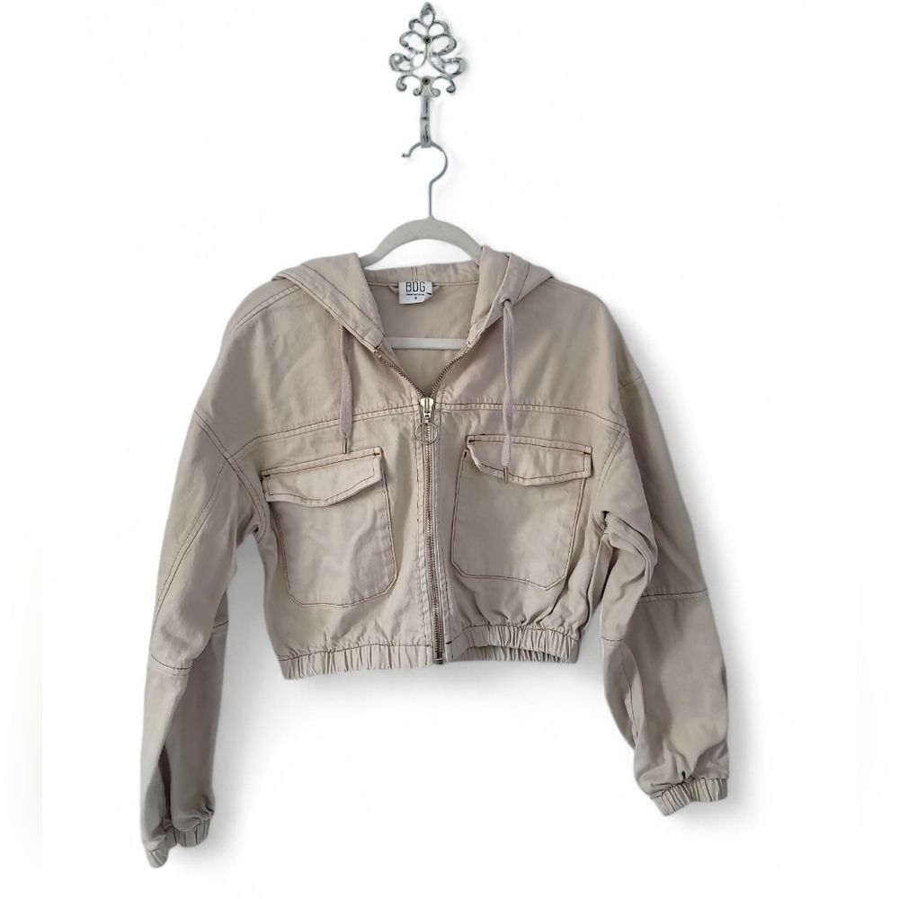 BDG Denim Cropped Hooded Jacket